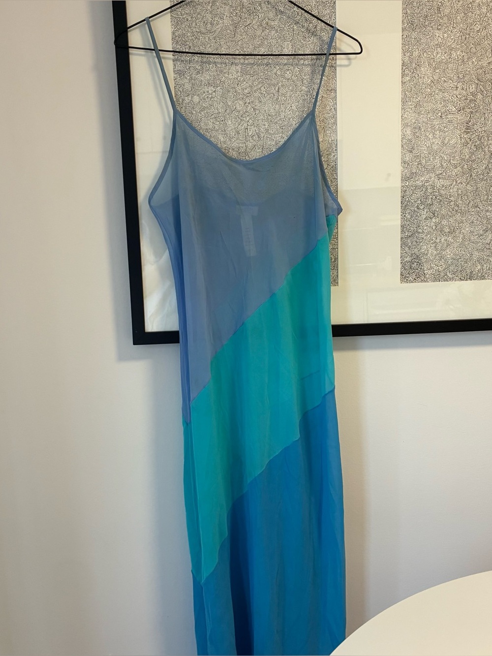 Sheer Blue Gradient Slip Dress